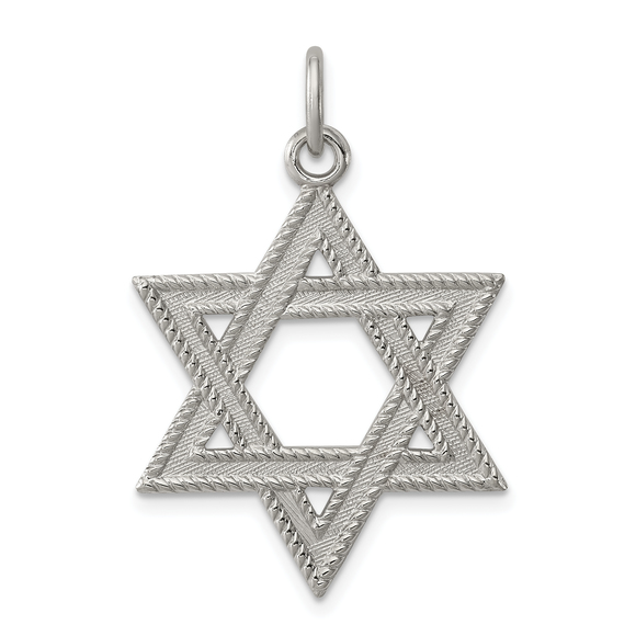 Sterling Silver Star of David Charm - Picture 1 of 3